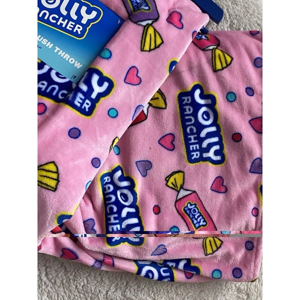 Jolly Rancher Hard Candy Oversized Soft Plush Throw Blanket‎ 60” X 70” Pink NEW